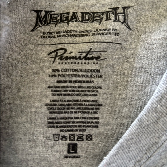 Primitive X Megadeath Collab Men’s Hanger Gray T-Shirt in Size Large BNOT - Picture 8 of 8